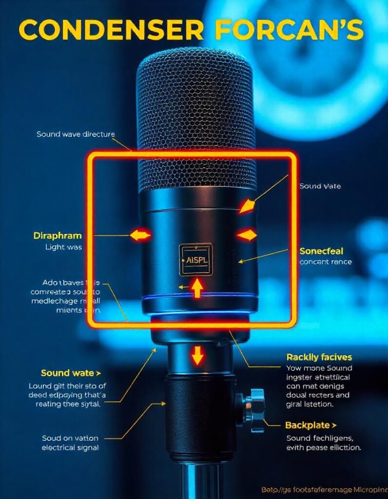  a visual showing an ideal recording environment for a condenser microphone
