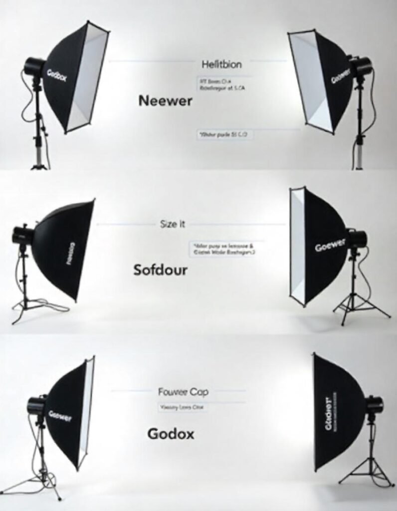 Top softbox models and brands for vlogging including Neewer, Godox, and LimoStudio
