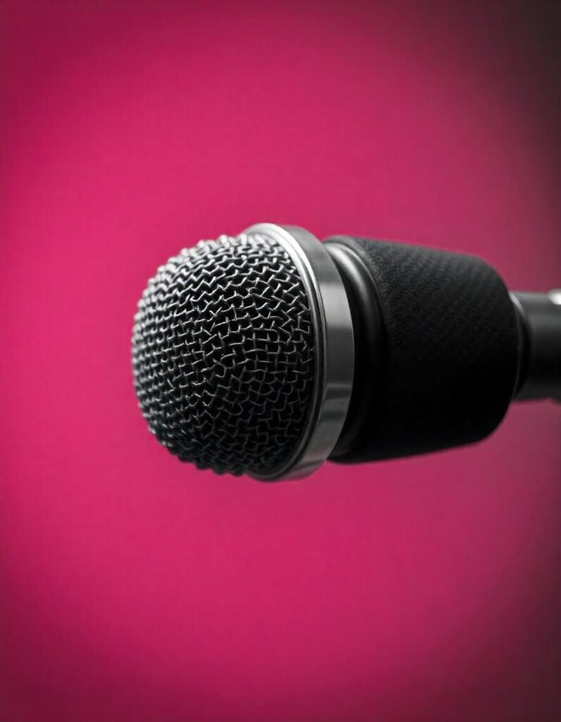 A high-quality, detailed close-up shot of a lavalier microphone, highlighting its design, build quality, and features like the windscreen or clip