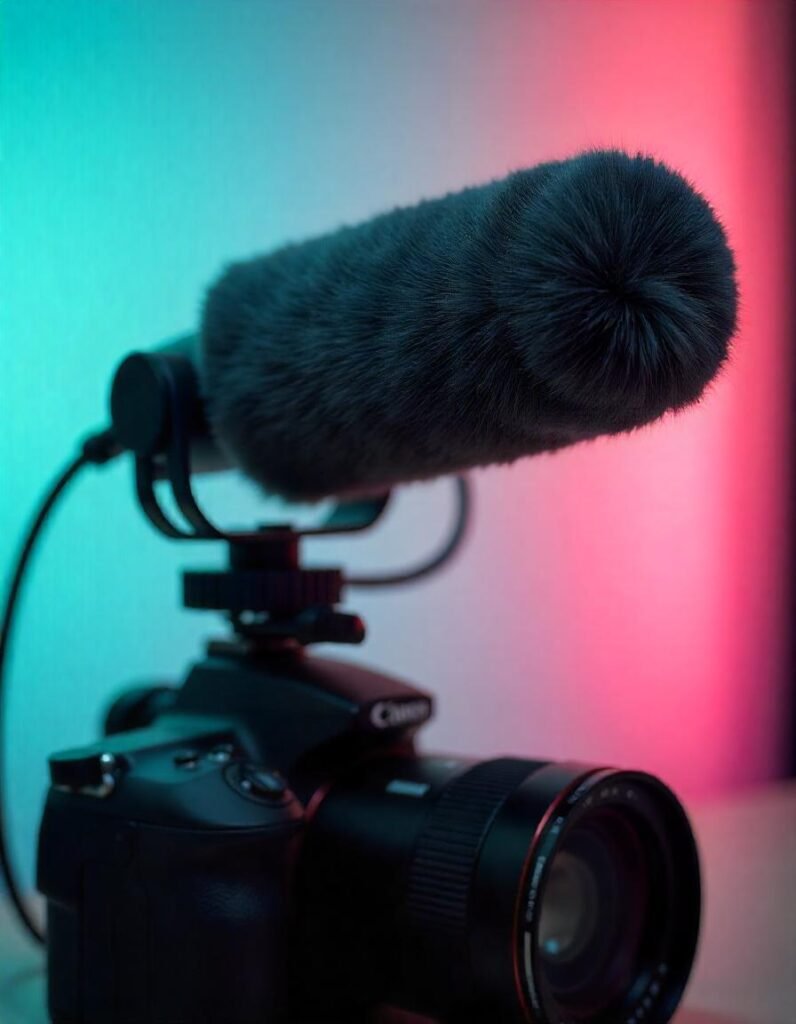 Close-Up of Shotgun Microphone