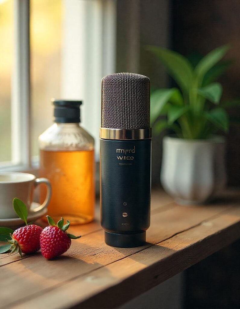 a visual guide showing how to clean, store, and maintain your handheld microphones