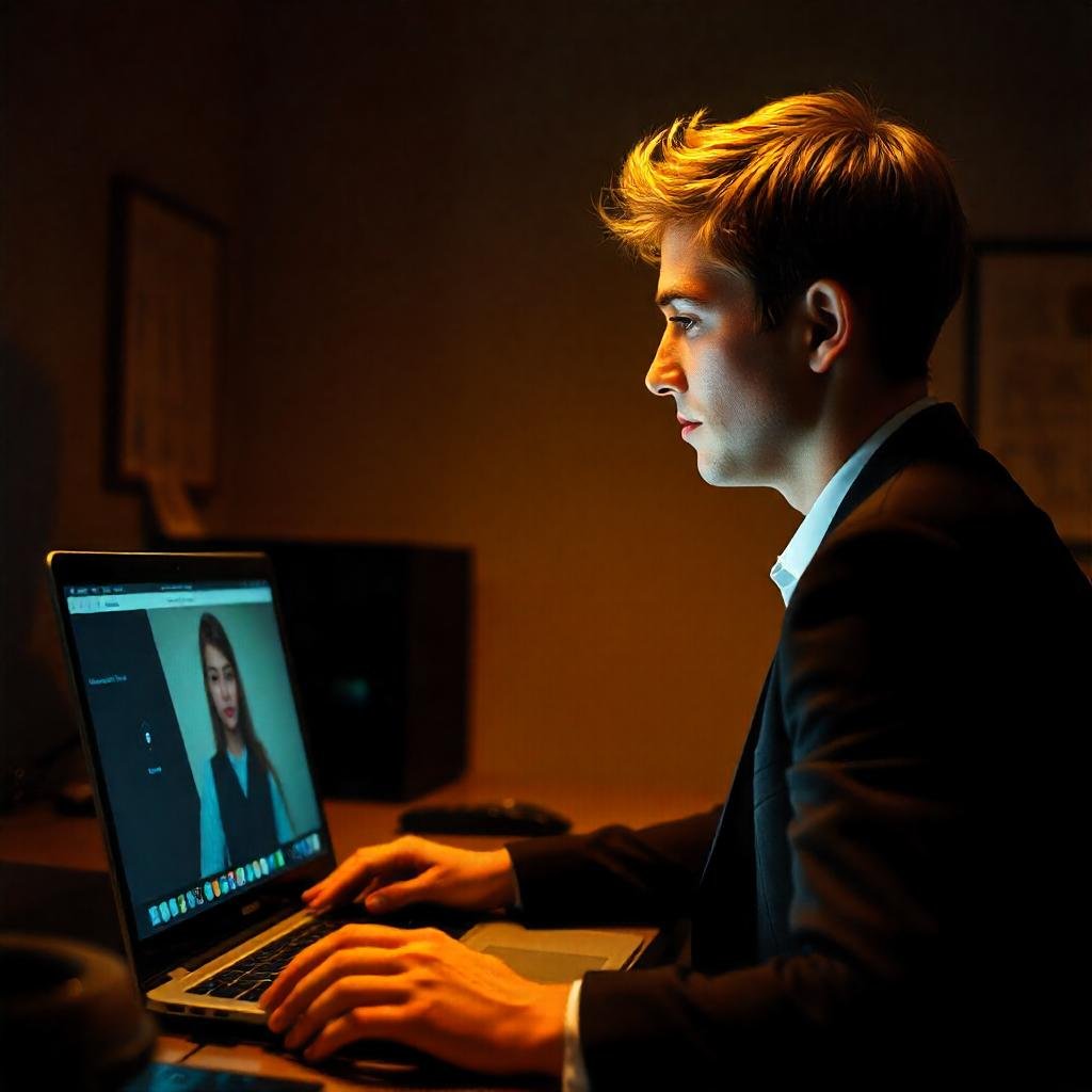 A vlogger filming in low-light conditions, with the camera display showing a grainy image.