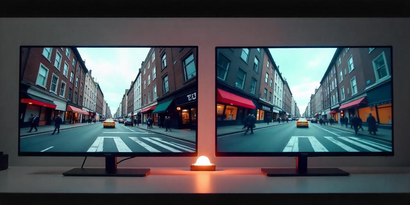 Side-by-side comparison of 1080p vs. 4K video resolution showing the difference in detail.